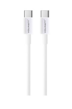 Cáp sạc nhanh (Type C-C 100w) dây trắng trơn 1m